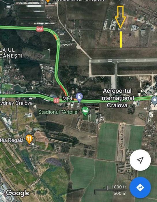 Teren intravilan 3087 MP , zona industriala - Ghercesti (in spatele aeroportului) - la Strada principala