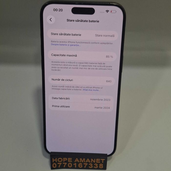 HOPE AMANET P8 Iphone 15 Pro Max 256 Gb 85 Baterie