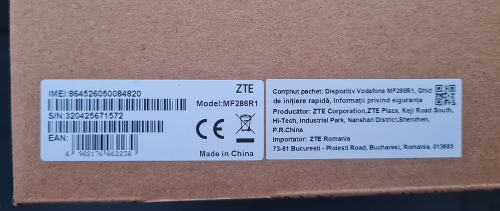 ZTE MF286R1 4G LTE Router – Nou, complet, mai multe bucăți disponibile