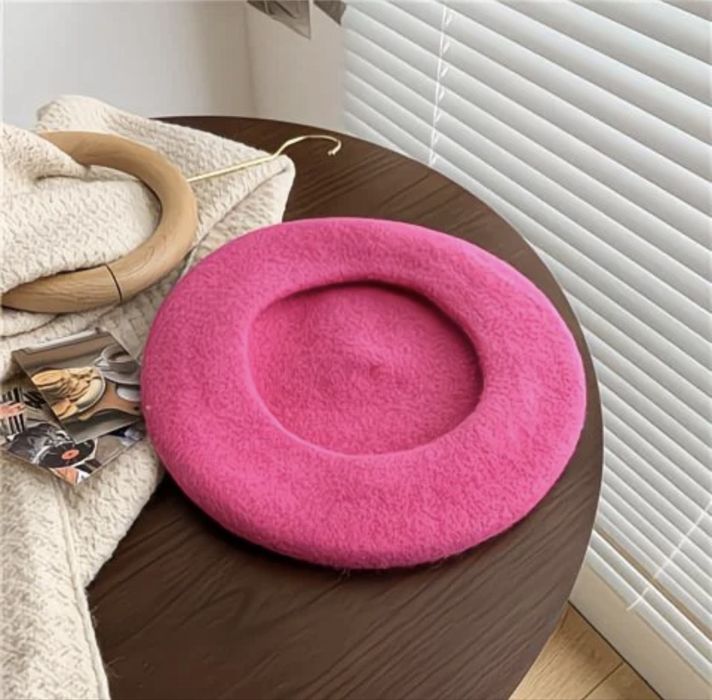 Малиновый комплект шапка с шарфом