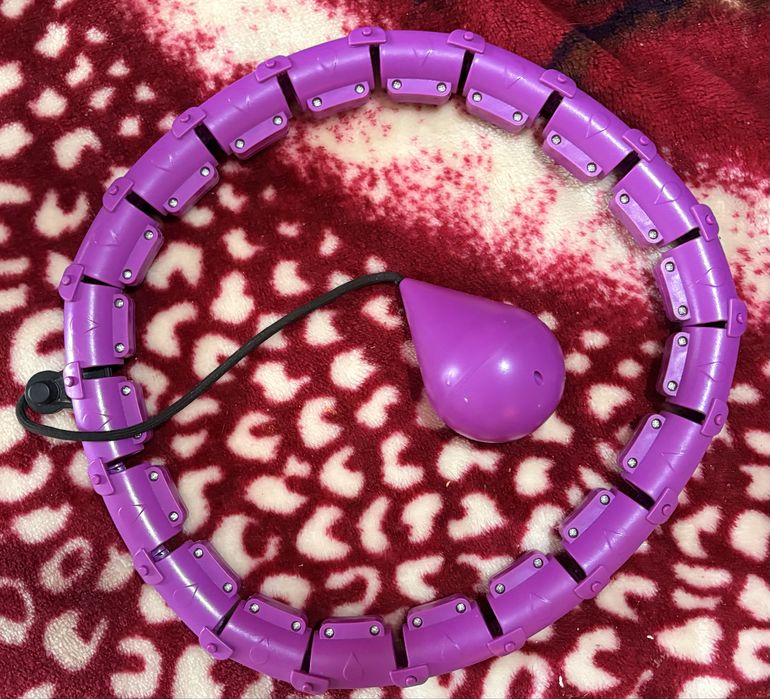 Фитнес обръч Hula Hoop – лилав, не падащ обръч, за отслабване като нов