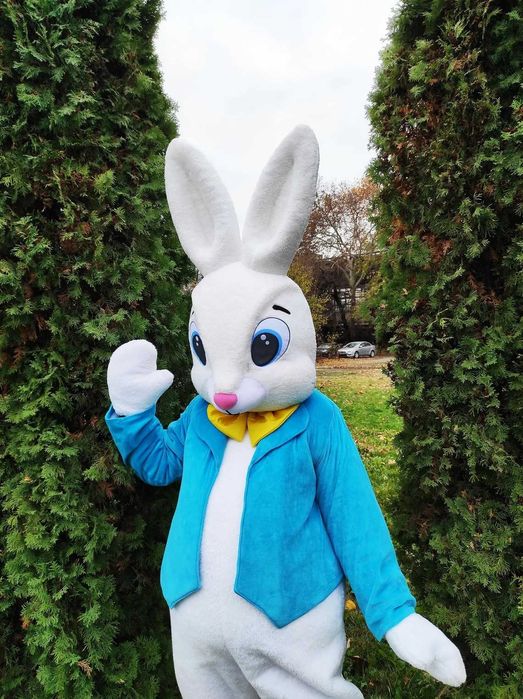 Costum Mascotă Iepure Alb de Paște – Profesional pentru Evenimente