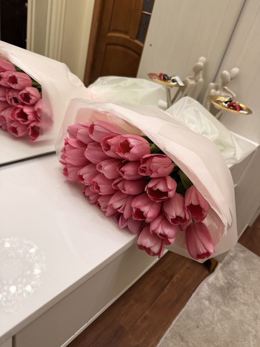 Свежие тюльпаны розовые