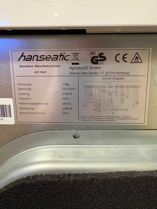 Сушилня Hanseatic / HKT 7BGT за ремонт