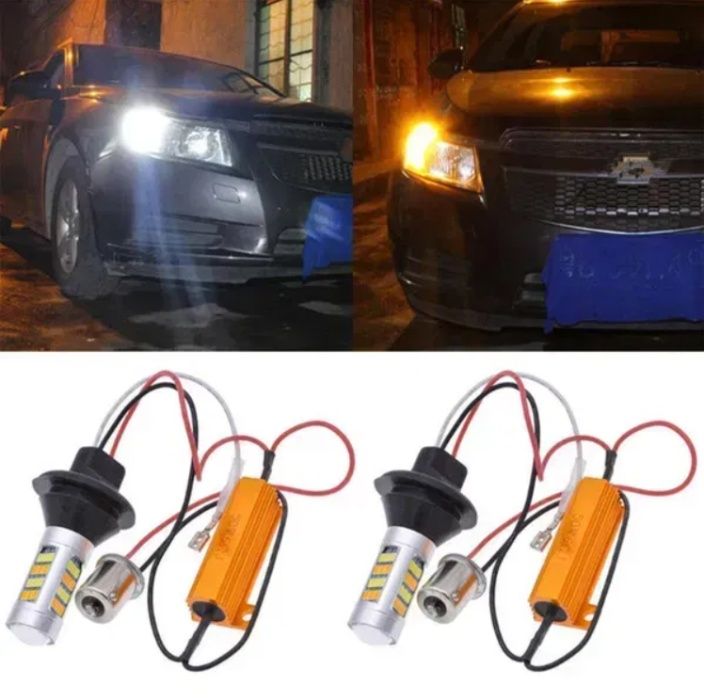 DRL LED Дневни светлини мигач комбинирани универсални лед крушки мигач