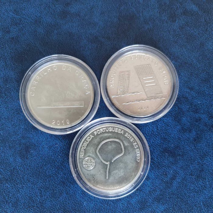 Сребърни монети Португалия 7,5 евро архитектура комплект 3 броя
