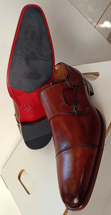 Panfofi de lux 45 45.5  monk GREVE NOI lucrati manual piele lustruit