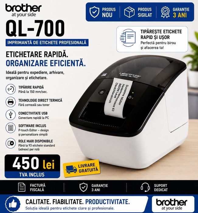 Brother QL-700 | Produs nou, sigilat | Livrare gratuita