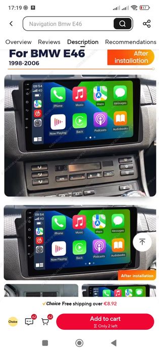 Vand navigatie android bmw e46 sau e39 32gb noua!