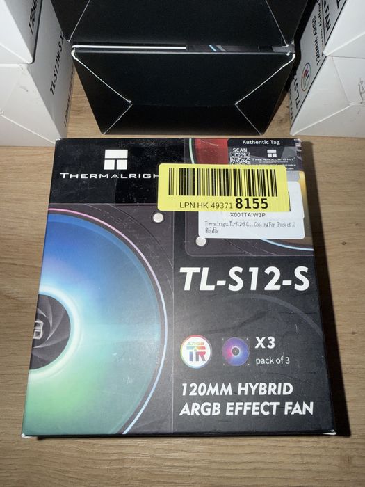 Set 3 Ventilatoare Thermalright TL-S12 120mm ARGB PWM Reverse Black White PC Desktop Calculator Gaming Open Box Cooler