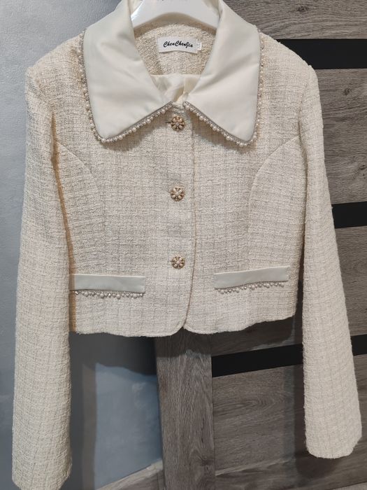 Пиджак с юбкой твидовый