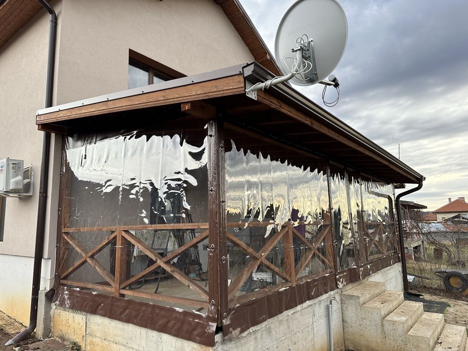 Ветроупорни завеси PVC винил кристал ветробрани прегради тенти найлони