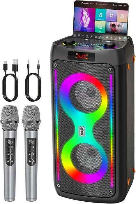 Sistem Audio Portabil + 2 microfoane si Lumini
