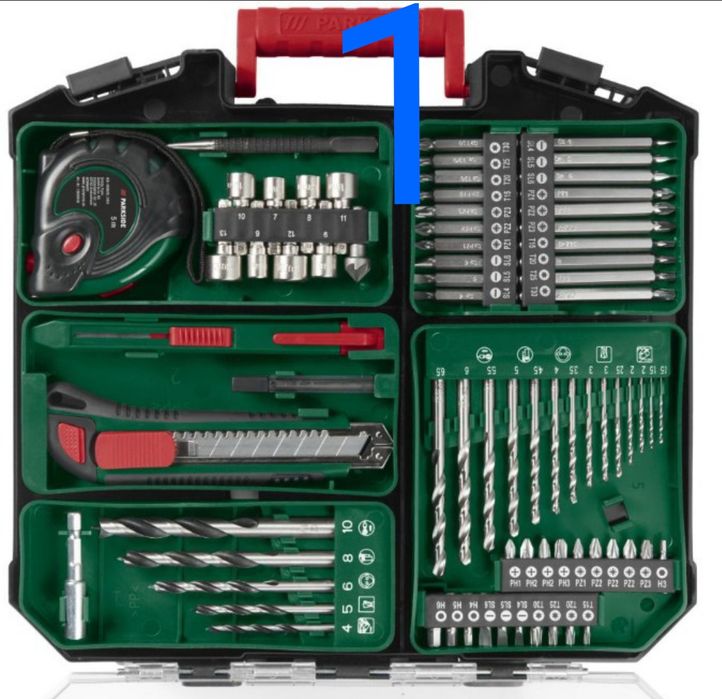 Parkside set filetanta bormasina 45Nm cu bateri 20V 2A incarcator 2,4A