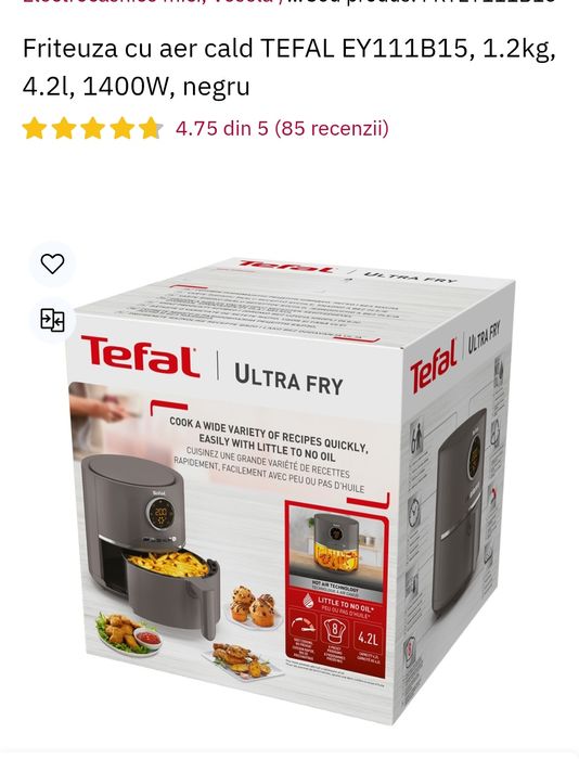 Friteuza aer cald Tefal