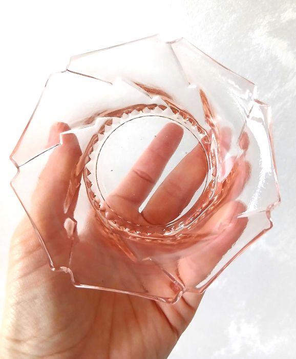 Trei castronele dulceata sosuri Fabrica de Sticla anii 90 roz pal design unicat