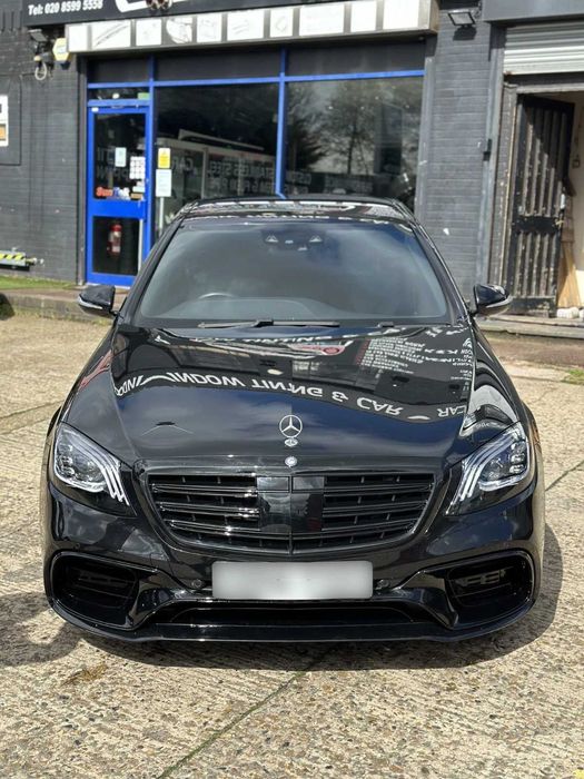 Черен Мерцедес W222 пакет S63  Facelift 2018 за 2013-2017 фарове,стопове,брони  черен