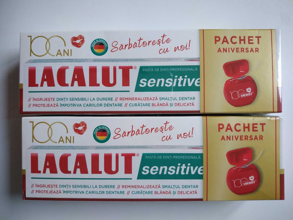 Pachet pasta de dinti Lacalut Sensitive 75 ml + ata dentara