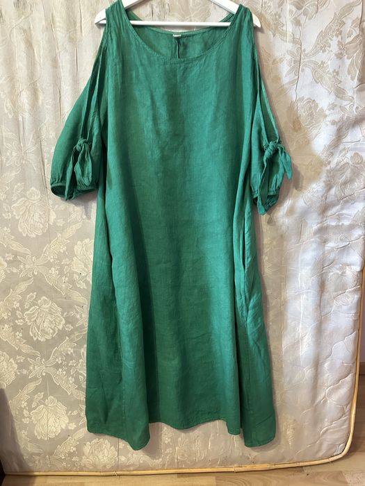 Шикарное платье из льна Италия - 50-54 размеры