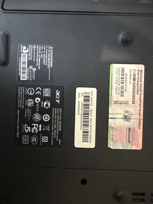 Acer aspire 5810TG-353G25Mi