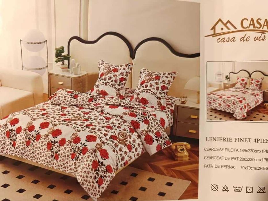 Nou Set 5 lenjerii bumbac finet 4 piese