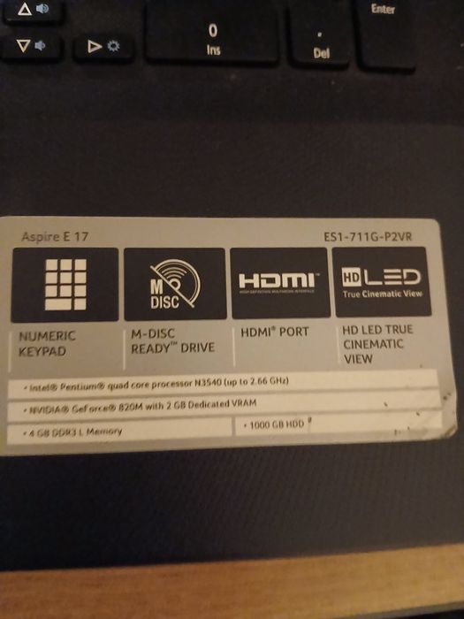 Laptop Acer Aspire E 17