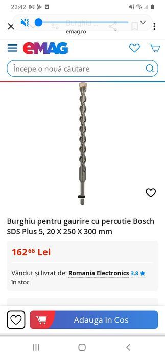 Burghiu pentru gaurire cu percutie Bosch SDS Plus 5 20 X 250 X 300 mm