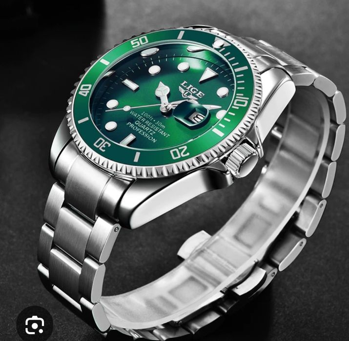 Чисто нов мъжки часовник OLEVS 5885 – Зелен циферблат + Пълен комплект