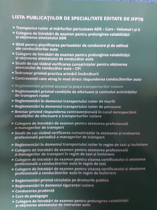 Vând cărți examen transport marfa și persoane