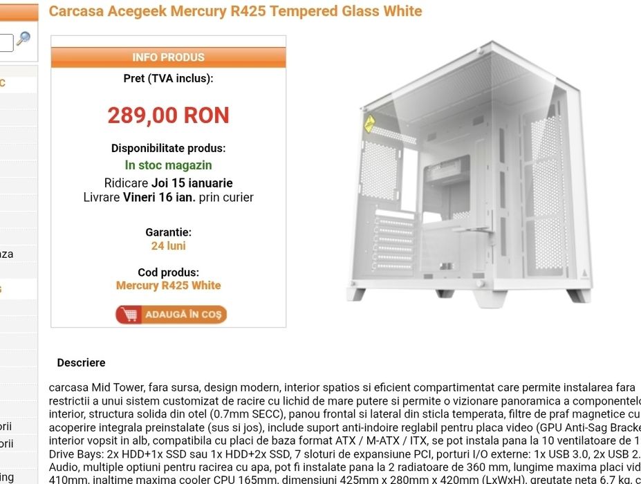 Carcasa Acegeek white