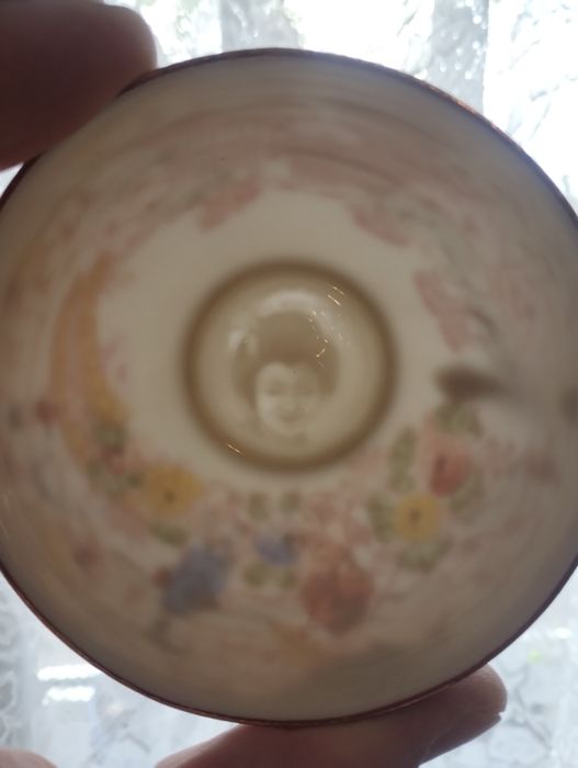 Японски костен порцелан за чай с гейша