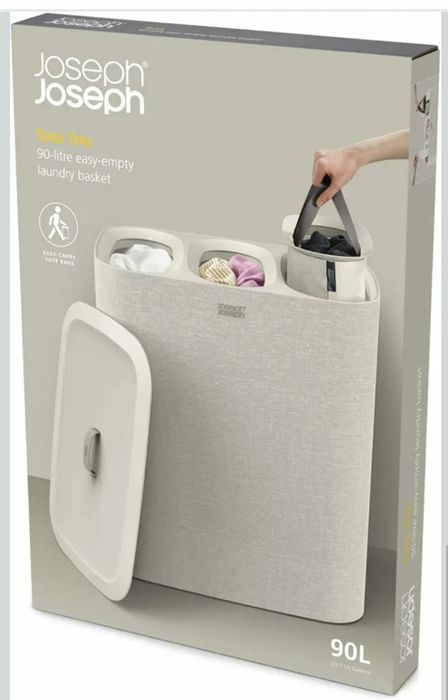 Cos de rufe modern Joseph & Joseph, 2 compartimente, 90 l