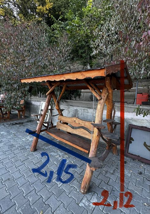 Balansoar din lemn pentru 3 persoane