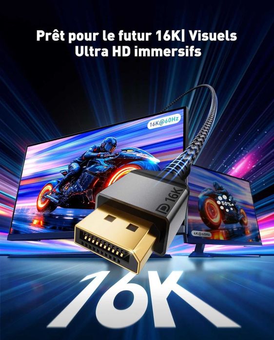 Cablu Maxonar 16K DisplayPort 2.1,5m,16K-60Hz,HDR10,FreeSync,G-Sync