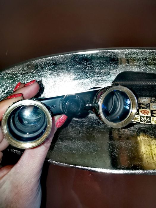 Антикварни оперни очила бинокъл Revue комплект с чанта от Япония