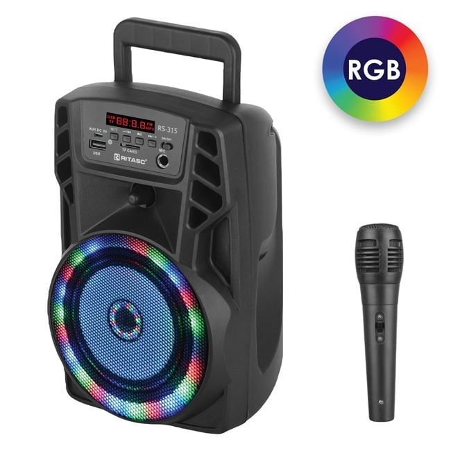 Boxa Bluetooth Karaoke Portabila cu Microfon & LED