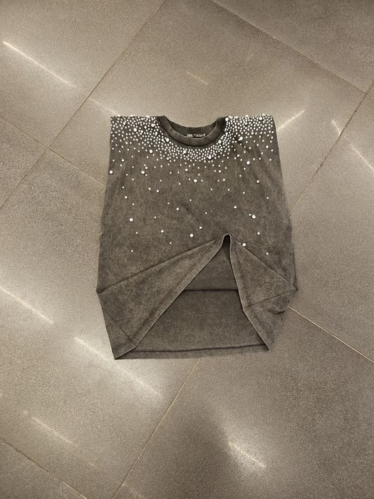 ZARA тениска с кристали сваровски S-38