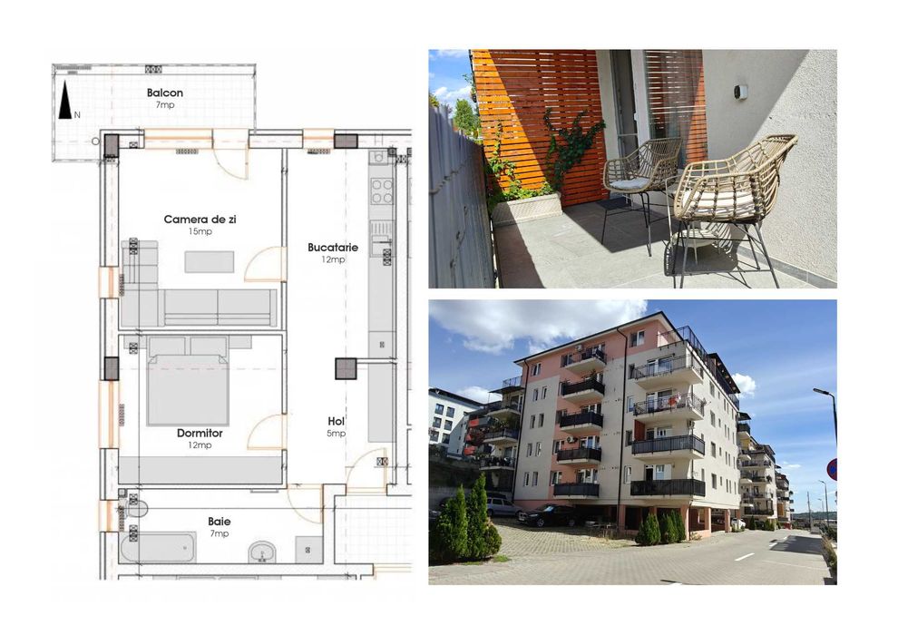 PF Vând apartament 2 camere, decomandat, 51 mp, zona Petrom, parcare