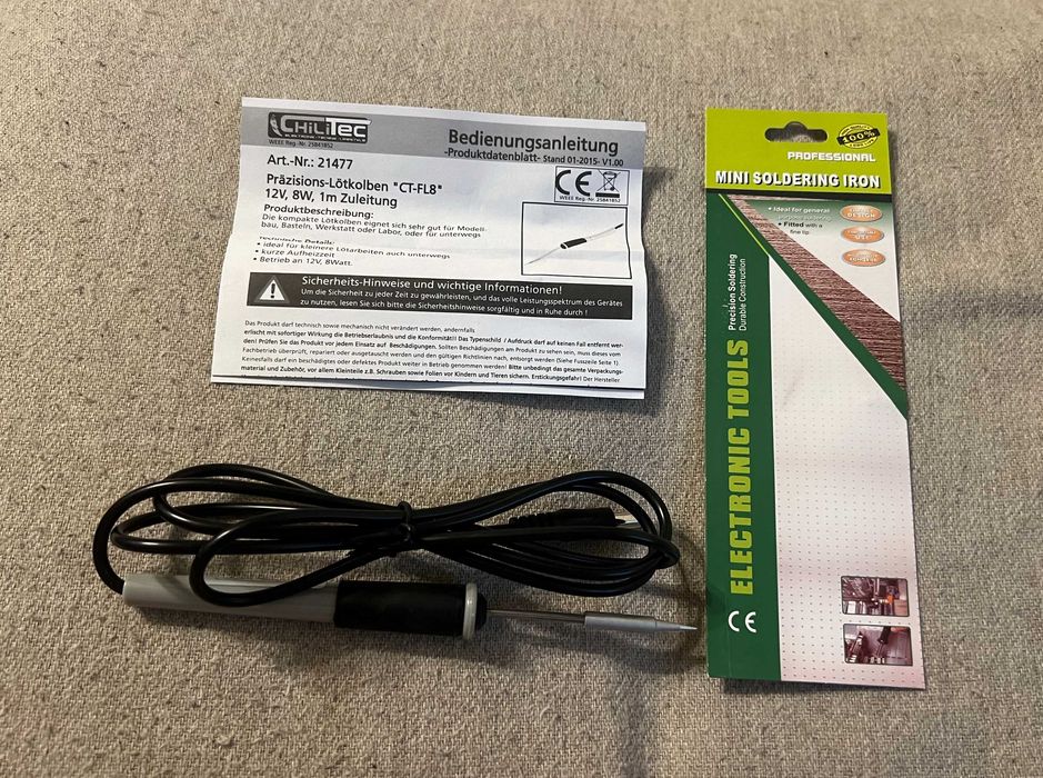 Letcon de precizie 12V 8W ChilliTec CT-FL8 nou, mini stație lipit