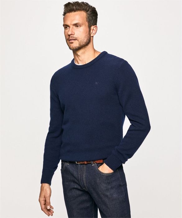 100% вълна Hackett London Lambswool Pullover ОРИГИНАЛ мъжки пуловер М