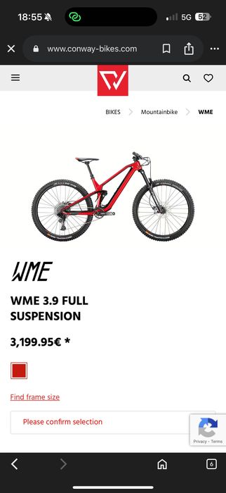 Bicicleta conway WME 3.9 full suspension enduro