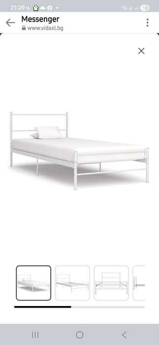 Бяло,метално легло 90х200+ матрак