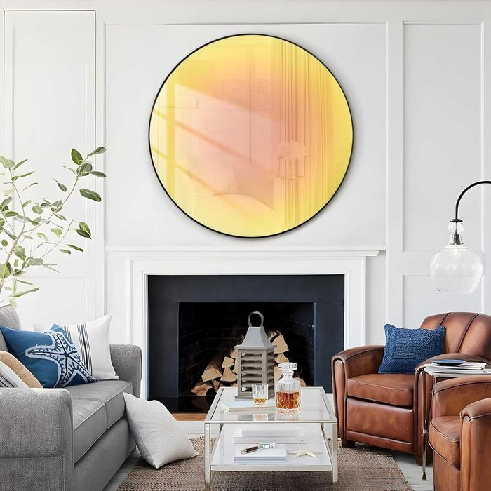 Огледало за стена с алуминиева рамка – диаметър 61 см - A-MR01153