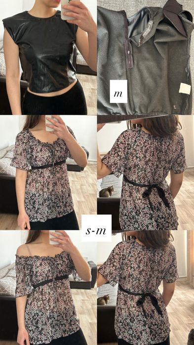 платья, джинсы, топик и блузка