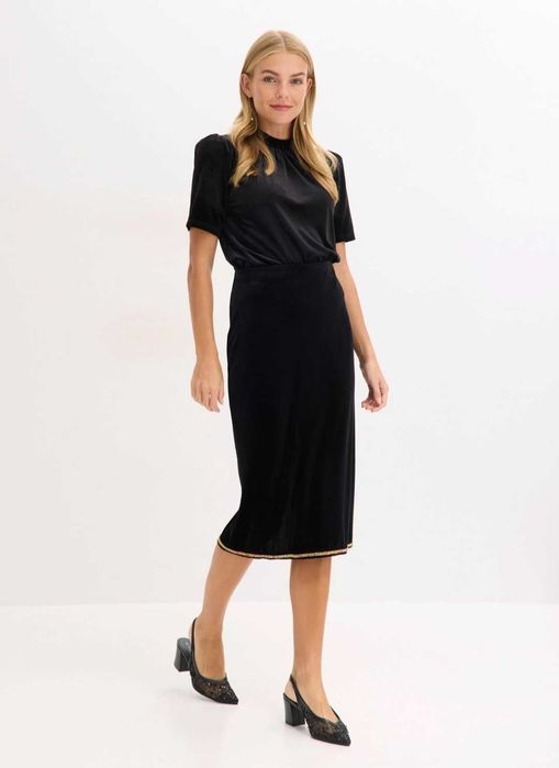 Fustă midi cu ștrasuri