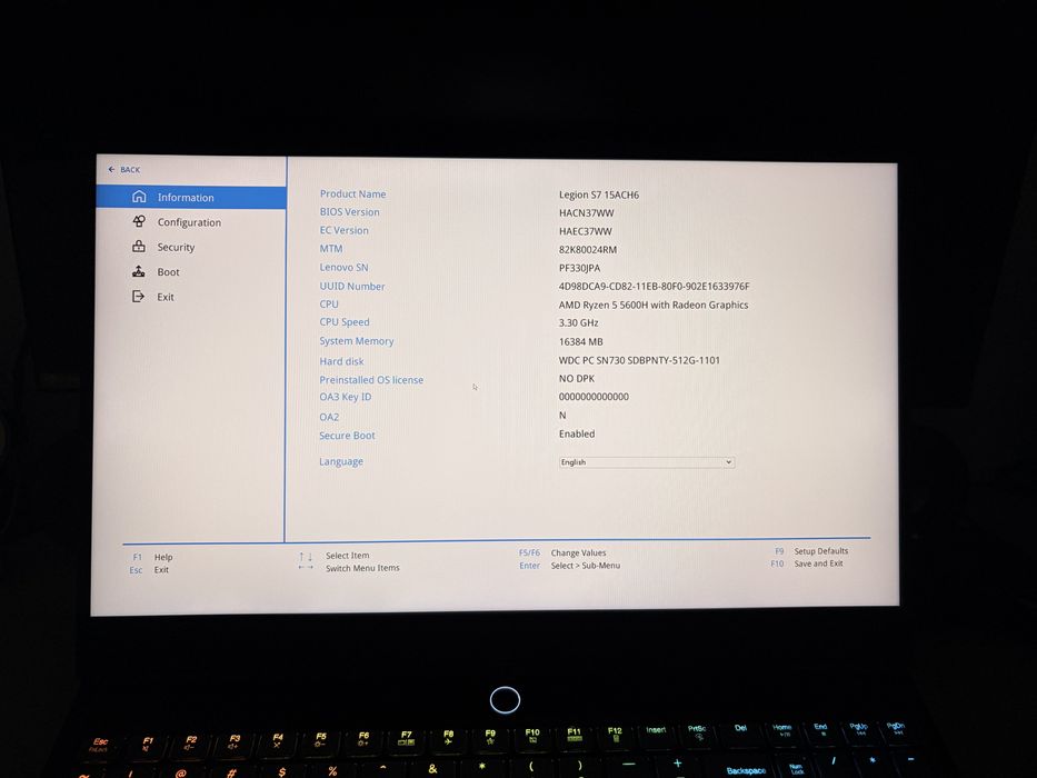 Laptop Gaming Lenovo Legion S7 (Slim 7) stare foarte buna