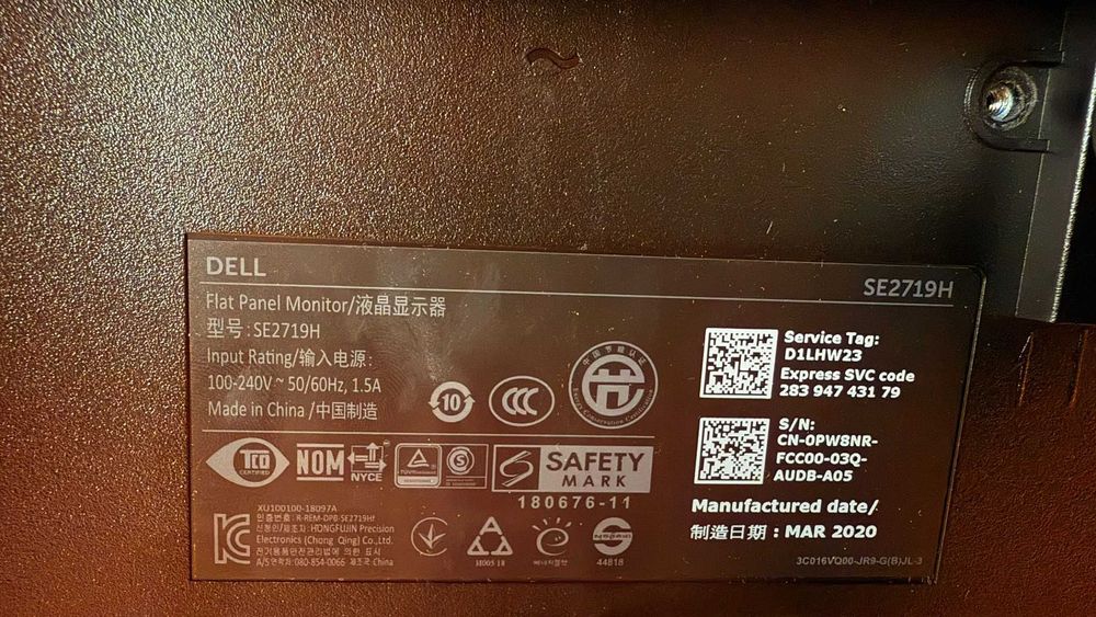 Dell 27 LED Backlit LCD Monitor SE2719H