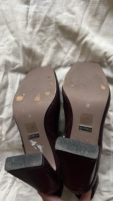 Botine de piele naturala burgundy