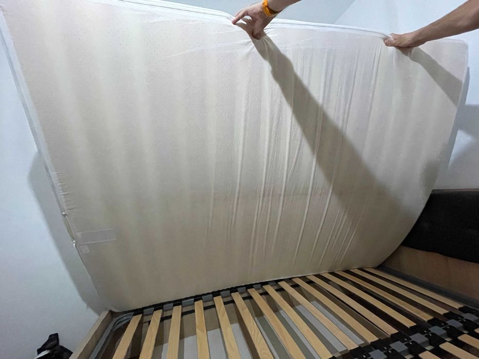 Saltea pat 160x200cm GoldF85 alba/albastra