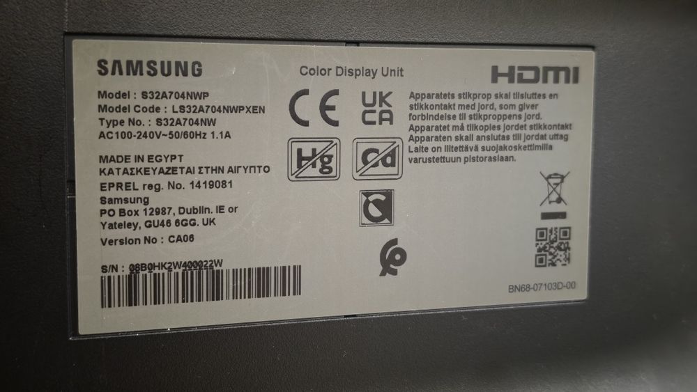 Monitor Samsung S7 Viewfinity  32" 4K UHD Full Box, impecabil